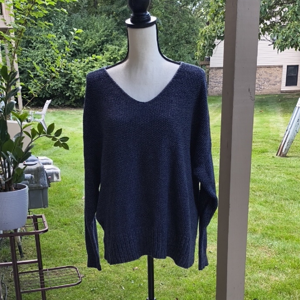Lucky Brand Dark Blue V-Neck Sweater